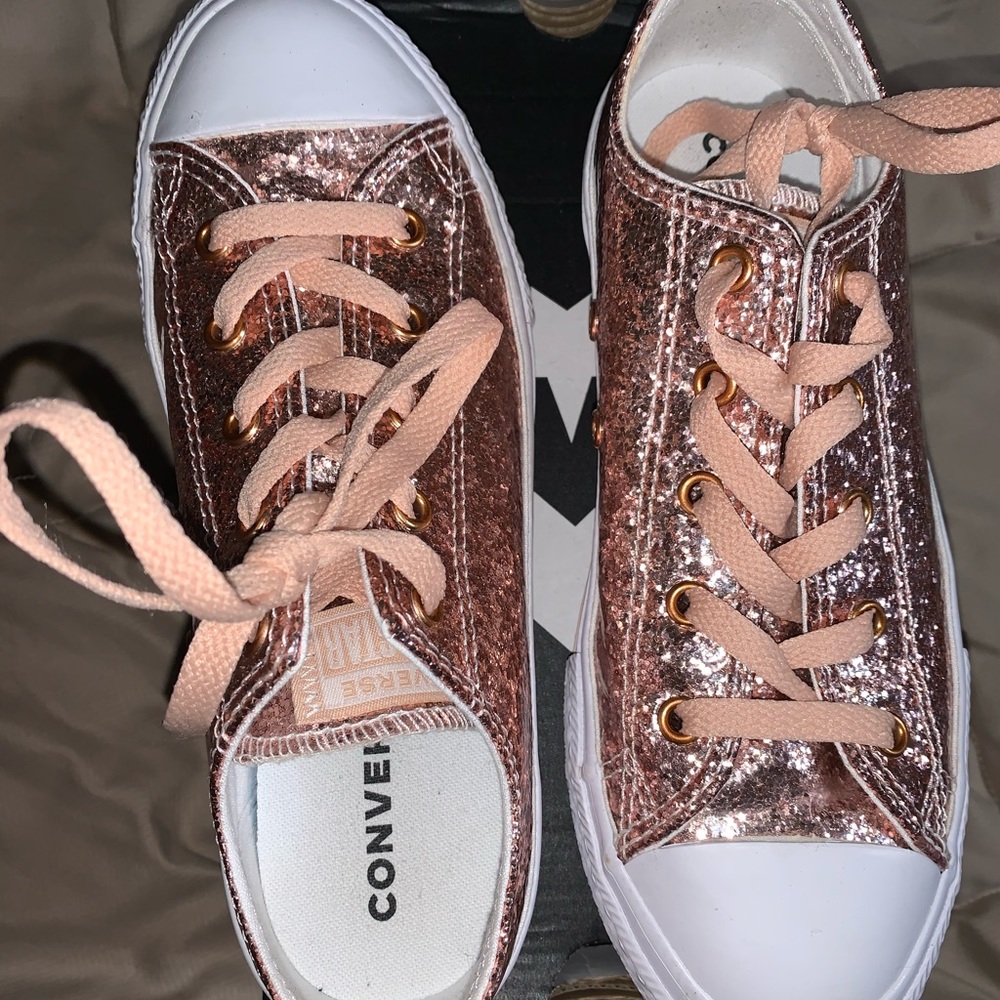 Rose Gold Sequins Converse